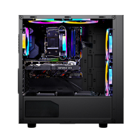 купить Компьютерный корпус PCCooler Master LE300, Без БП, USB3.0x1/USB2.0x2, Black, ARGB, ATX Midi в Алматы фото 2