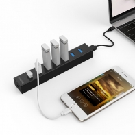 купить USB Хаб ORICO FL01-BK-BP <USB2.0х4, 30cm, 480Mbps, Black> в Алматы фото 3