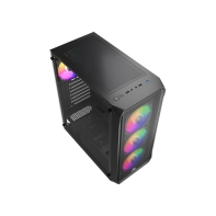 купить Корпус Wintek Tornado Pro PS195-B-M TG, ATX, USB 2*3.0/1*2.0, HD Mic, 0,5mm, 4*12cm ARGB, Black в Алматы фото 2