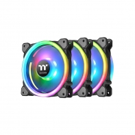 купить Кулер для компьютерного корпуса,Thermaltake, Riing Trio 12 RGB TT Premium Edition 3-Fan Pack (CL-F072-PL12SW-A), 120мм, 500-1500 об.мин, 9pin (USB 2.0 connectors), Подсветка RGB 256 цветов, Габариты 120х120х25мм, Чёрный в Алматы фото 2