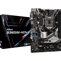 купить Материнская плата ASRock B365M-HDV, Socket 1151 (8-9 серии), 2xDDR4 (2666), 6xSATA3, 1xUltra M.2 (PCIe Gen3 x4), 1xD-Sub, 1xHDMI, 1xDVI, 1xPCIe3.0x16, 2xPCIe3.0x1, 2xUSB2.0, 1xUSB3.1, 1xPS2, mATX.  в Алматы фото 1