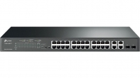 купить Коммутатор PoE  Smart 24-портовый Tp-Link T1500-28PCT (TL-SL2428P) 24 порта 10/100 PoE  802.3at/af (max 30W на порт)   4 Gigabit RJ45 (2 Combo SFP), бюджет мощности PoE 180W в Алматы фото 2