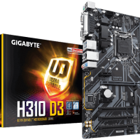 купить Материнская плата  GIGABYTE H310 D3  LGA1151 H310 PCI-E Dsub+HDMI GbLAN SATA ATX 2DDR4 в Алматы фото 1