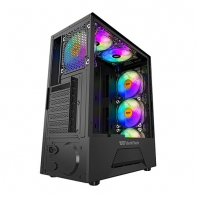 купить Корпус ПК без БП DarkFlash LEO Black <ATX, 2x3.5, 1xUSB 3.0, 2xUSB2.0, Audio, 375x200x455mm > в Алматы фото 3