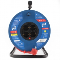 купить Силовой удлинитель на катушке Power Cube PC20502, 16 А/3,5 кВт,40 м, 4 розетки с/з, красно-синий в Алматы фото 1