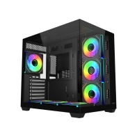 Купить Компьютерный корпус FSP M341-BA, Без БП, 2xUSB3.0/Type-C, 7xARGB 120mm, 2xGlass, Black, ATX Алматы