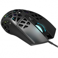 купить Puncher GM-20 High-end Gaming Mouse with 7 programmable buttons, Pixart 3360 optical sensor, 6 levels of DPI and up to 12000, 10 million times key life, 1.65m Ultraweave cable, Low friction with PTFE feet and colorful RGB lights, Black, size:126x67.5 в Алматы фото 2