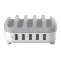 купить Зарядная станция 40W 5 Port USB ORICO DUK-5P-EU-WH-BP <5 USB, AC, WH 125*100*62mm> в Алматы фото 1