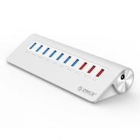 купить USB Хаб ORICO M3H73P-V1-EU-SV <USB3.0x7, USB-charging x3, SILVER> в Алматы фото 2