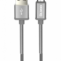 Купить Кабель OLMIO HD, USB 2.0 - lightning, 1.2м, 2.1A, белый Алматы