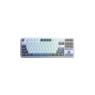 Купить Клавиатура AULA F87, mechanical, Gray Wood V3 switch, 87 keys EN/RU, 2.4/BT/cable, White-grey-blue Алматы