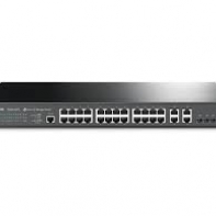 купить Коммутатор управляемый 24-портовый T2500-28TC(TL-SL5428E) <JetStream™ 24 4G Gigabit-Uplink управляемый L2 коммутатор, 24 10/100Mbps RJ45 ports, 4 Gigabit RJ45 порта , 4 Gigabit combo SFP порта, 1 консольный порт> в Алматы фото 1