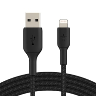 купить Кабель Belkin USB-A - Lightning, BRAIDED, 0.15m, black в Алматы фото 1