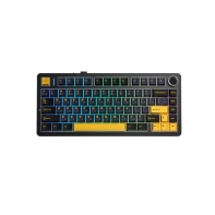 Купить Клавиатура AULA F75, mechanical, Gray Wood V3 switch, 80 keys EN/RU, 2.4/BT/cable, Black-dblu-orange Алматы