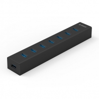 купить USB Хаб ORICO H7013-U3-AD-EU-BK-BP <USB3.0x7, DC, Cable 1m, 5V2A, BLACK, 187*32*23mm> в Алматы фото 1