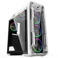 купить Корпус ПК без БП GameMax Optical G510  White <ATX, 4x120mm RGB, USB2.0x2, USB3.0x1, 440х205х470mm> в Алматы фото 1