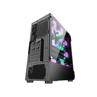 купить Корпус Wintek Flame-V2 D537-B TG, Midi Tower, ATX, Black, 2x3.5*/1x2.5*, 3xUSB в Алматы фото 2