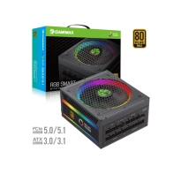 купить БП 750W Gamemax RGB-750 PRO , 14CM FAN, RGB LED, полностью модульный Cертификация 80PlusGold, ATX, Кабели: 20+4P, 2*4+4P, 3*IDE, 8*SATA, 2*PCI-E6+2P, 1*FDD в Алматы фото 2