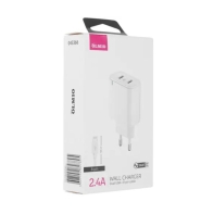 купить Зарядное устройство сетевое Olmio USBx2, 2.4А, Smart IC + 8-pin кабель в комплекте, белый в Алматы фото 3