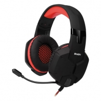 Купить SVEN AP-G988MV Игровые стереонаушники с микрофоном черный-красный /  Алматы
