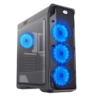 купить Корпус ПК без БП GameMax StarLight Black Blue <ATX, 4x120, USB3.0x1 USB2.0x2, HDAudio 205x470x440mm> в Алматы фото 1