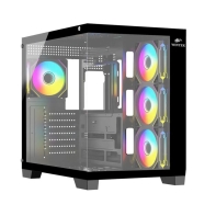 Купить Корпус Wintek Bastion 925-B TG, ATX, USB 1*3.0/2*2.0, 4*12cm ARGB PWM (контр.   пульт д/у), чёрный в Алматы