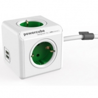 купить Разветвитель Allocacoc PowerCube Extended USB с кабелем 1.5М GREEN <EU розетка, 3680W, 16A/250V> в Алматы фото 1
