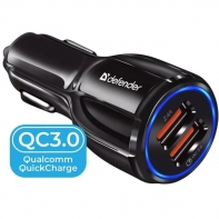 купить Зарядное устройство автомобильное Defender UCA-100 2xUSB QC3.0 черный в Алматы фото 1