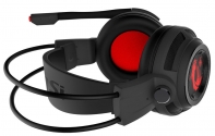 купить Гарнитура MSI DS502 GAMING Headset USB/кабель 2м/вес 405г/. Улучшенный Виртуальный Объемный Звук 7.1. Интеллектуальная Система Вибрации. Мощный Звуковой Контроллер. Высококачественные 40 мм Драйверы Наушников. Крутая Светодиодная Подсветка. Легкий ве в Алматы фото 3