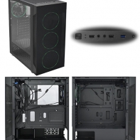купить Компьютерный корпус APEX-Y06 RGB, tempered glass, black, 4 case FANs, MATX midi tower (w/o PSU) в Алматы фото 1