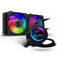 купить СЖО Gigabyte, AORUS LIQUID COOLER 240, Intel 2066, 2011-3, 1366, 115x, 1200, AMD sTRX4, TR4, AM4, 2*120мм, ARGB, 2500rpm в Алматы фото 1