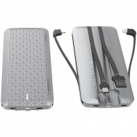 купить Портативное зарядное устройство, iWalk, UBT12000X Silver, 12000mAh, Встроенные кабели TypeC, microUSB, Lightning, Быстрая зарядка QC3.0, Индикатор заряда, Серый в Алматы фото 3