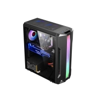 Купить Корпус Wintek Flame D525-B TG, Midi Tower, ATX, Black, 2x3.5*/2x2.5*, 2xUSB, RGB в Алматы