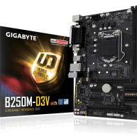 купить Материнская плата, Gigabyte, GA-B250M-D3V (4719331848309), LGA1151, iB250, 2xDDR4, 6xSATA3, 1xD-Sub, 1xDVI-D, 1xPCI-Ex16, 2xPCI-Ex1, 2xPCI, mATX в Алматы фото 1