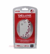 купить Картридер, Deluxe, DCR001WH2, All in 1, Поддержка карт SD/MMC/RS-MMC/MiniSD/MicroSD/TF/XD/MS/MSPRO/MSDUO/M2/CF, USB 2.0, Белый с розовым рисунком в Алматы фото 3