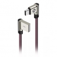 купить Кабель OLMIO USB 2.0 - USB type-C, 1м, угловой, тканевая оплетка, цвет марсала в Алматы фото 1