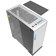 купить Корпус ПК без БП GameMax M909 Vega White Temp Glas <ATX, 1х120mmRGB, 5x3,5, 4x2,5, 1 x HD Audio,  210x516x491mm> в Алматы фото 2