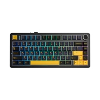 Купить Клавиатура AULA F75, Thunder Black, Black+Dark Blue+Orange, Gray Wood V3, EN/RU/KZ, 2.4/BT/USB-C Алматы