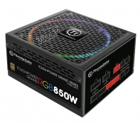 купить Блок питания, Thermaltake, Toughpower Grand RGB Sync Edition 850W (PS-TPG-0850FPCGEU-S), 850W, ATX, Fully Modular, 80 Plus Gold, APFC, 20 4 pin, 4 4pin, 7*Sata, 4*Molex, 1*FDD, 4*PCI-E 6 2 pin, Вентилятор RGB 14 см, Кабель питания, Чёрный в Алматы фото 1