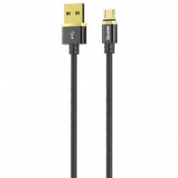 купить Кабель OLMIO DELUXE, USB 2.0 - microUSB, 1м, 2.1A, черный в Алматы фото 1