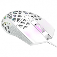 купить Puncher GM-20 High-end Gaming Mouse with 7 programmable buttons, Pixart 3360 optical sensor, 6 levels of DPI and up to 12000, 10 million times key life, 1.65m Ultraweave cable, Low friction with PTFE feet and colorful RGB lights, white, size:126x67.5 в Алматы фото 2