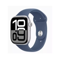 Купить Смарт часы Apple Watch Series 10 GPS 46mm Silver Aluminium Case with Denim Sport Band - M/L (MWWM3QI/A) Алматы