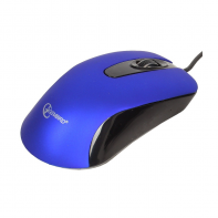 купить Мышь Gembird MOP-400-B, USB, синий, бесшумный клик, 2 кнопки, 1000 DPI,  soft-touch, 1.45м, блистер в Алматы фото 3
