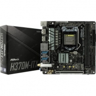 купить Материнская плата с 2xRG45 и встроенным WiFi ASRock H370M-ITX/AC H370 Supports 8th Generation Intel® Core™ Processors Coffee Lake-S LGA1151 2xDDR4 (2666) 6xSATA3 1xUM.2 2xHDMI 1xDP 1xPCI-E3.0x16 1xM.2 в комплекте модуль WiFi 2xАнтенны 1xPS/2 2xUSB2.0 в Алматы фото 1