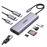 купить Конвертер Ugreen CM490 USB-C To 3*USB+HDMI+VGA+RJ45 Gigabit+SD/TF+AUX+PD 90119 в Алматы фото 2