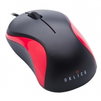 купить Мышь Oklick 115S черный/красный оптическая (1200dpi) USB для ноутбука (2but) в Алматы фото 1