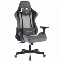 купить Кресло игровое Zombie VIKING 7 KNIGHT Fabric серый Loft ромб текстиль/эко.кожа с подг. крест. металл в Алматы фото 3