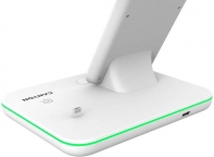 купить CANYON WS-302 3in1 Wireless charger, with touch button for Running water light, Input 9V/2A, 12V/2A, Output 15W/10W/7.5W/5W, Type c to USB-A cable length 1.2m, 137*103*140mm, 0.22Kg, White в Алматы фото 3