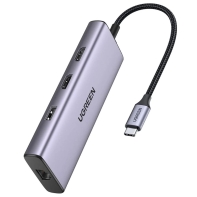 купить Конвертер Ugreen CM490 USB-C To 3*USB+HDMI+VGA+RJ45 Gigabit+SD/TF+AUX+PD 90119 в Алматы фото 1