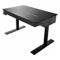 купить Корпус-стол Lian Li DK-04F, RGB-Led подсветка, E-ATX/ATX/M-ATX, 8x3.5*, 2x2.5* USB3.0x4, наушники, микрофон, поверхность из закаленного стекла, регулировка высоты с помощью сервоприводов  от 685 до 1175 мм, G99.DK04FX.00EU в Алматы фото 3